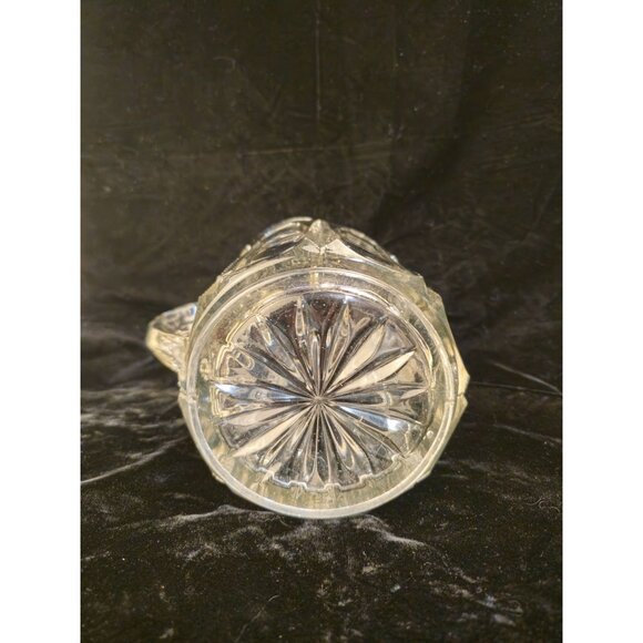 Antique Pressed Glass Milk Pitcher With Wheat & Starburst Pattern - Picture 7 of 7